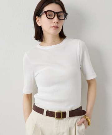 Whim Gazette(ウィム ガゼット) 半袖クルーネックテレコカットソー