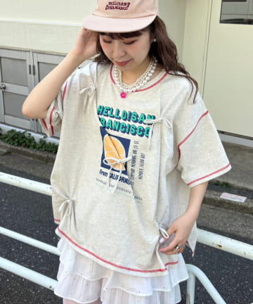 CIAOPANIC TYPY(チャオパニックティピー) 【HELLO.SANFRANCISCO/ハローサンフランシスコ】タックリボンプリント半袖TEE