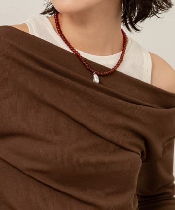 NOLLEY'S(ノーリーズ) 【MAQWEL/マクウェル】パールトップビーズネックレス