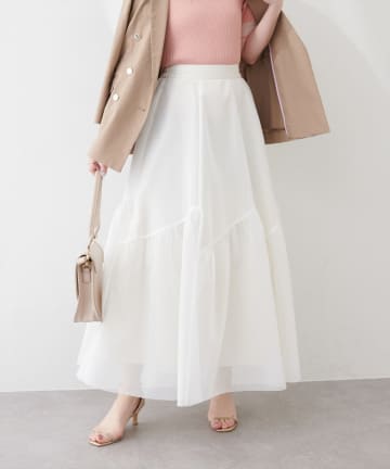 natural couture(ナチュラルクチュール) エアリーメッシュヘムスカート