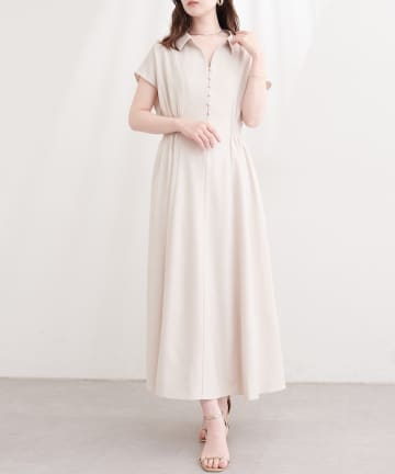 natural couture(ナチュラルクチュール) フロント釦スキッパーワンピース