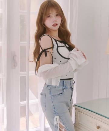 Belle Charme(ベルシャルム) Sheer Light Cardigan