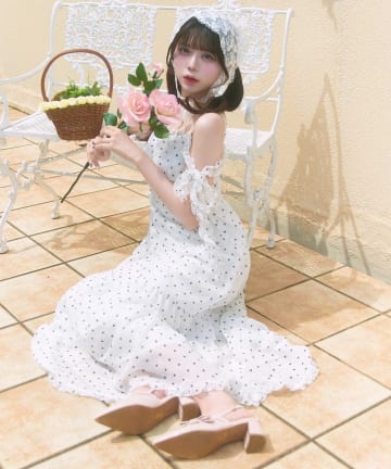 Belle Charme(ベルシャルム) Soft Frill Cami Long Onepice