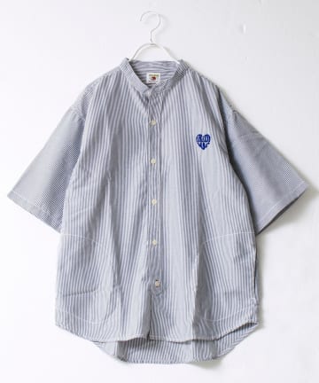 FREDY & GLOSTER(フレディ アンド グロスター) 【FREDYMAC/フレディマック】フロッキープリントバンドカラーS/Sシャツ