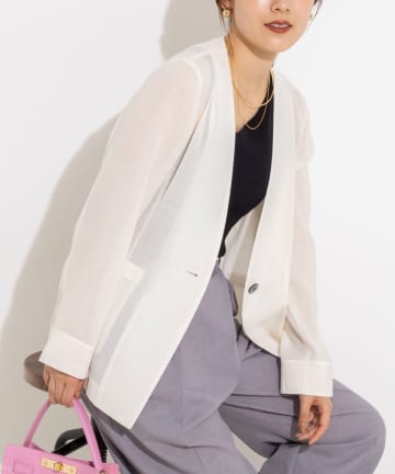 NOLLEY'S(ノーリーズ) ウォッシャブルリネンライクシアージャケット