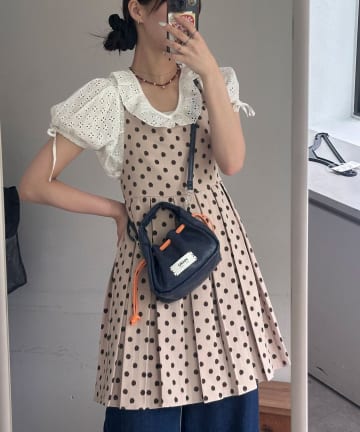 CIAOPANIC(チャオパニック) ドットプリーツキャミチュニック