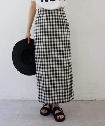 LOUNGEDRESS(ラウンジドレス) カラミチェックセミタイトスカート