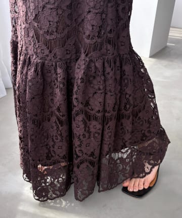 DOUDOU(ドゥドゥ) スカラレースフレアスカート