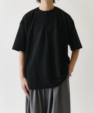 Lui's(ルイス) コードピケヘンリーネックTシャツ