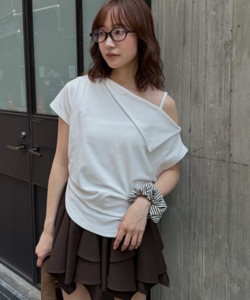 mline(エムライン) [mline]半袖 オフショルカットソー