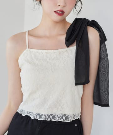 NICE CLAUP / OLIVE des OLIVE OUTLET(ナイスクラップ  / オリーブ デ オリーブ アウトレット) 【one after another】肩リボンインナー