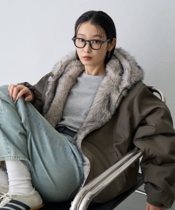 CIAOPANIC TYPY(チャオパニックティピー) 【WEB限定】2WAYリバーシブルファーフードナイロンブルゾン