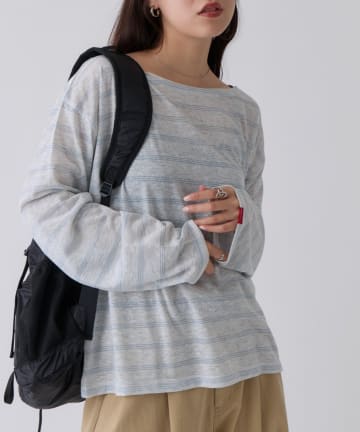 COLONY 2139(コロニー トゥーワンスリーナイン) 2WAYシアーボーダーTシャツ