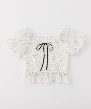 one after another NICE CLAUP(ワンアフターアナザー ナイスクラップ) シャーリングブラウス