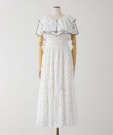 one after another NICE CLAUP(ワンアフターアナザー ナイスクラップ) アレンジスリーブフリルロングワンピース