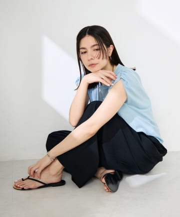 NOLLEY'S(ノーリーズ) 【WEB＆一部店舗限定サイズ】ソフトタイプライタータックギャザーワイドパンツ