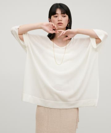 LARUTA(ラルータ) シアーボートネックニットプルオーバー