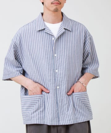 FREDY & GLOSTER(フレディ アンド グロスター) サッカーストライプバイアスポケット ショートスリーブシャツ