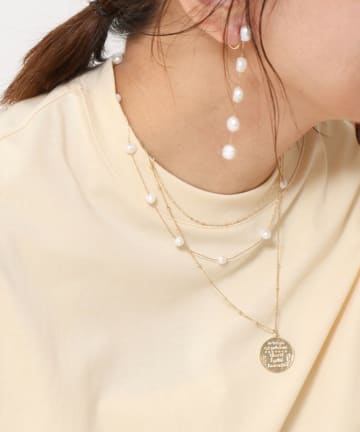 NOLLEY'S(ノーリーズ) 【松葉(yuki_nol)別注】スキップ淡水パールイヤリング