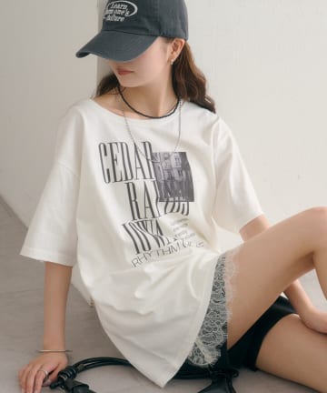 mystic(ミスティック) ダメージロゴTシャツ