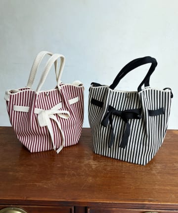 Chez toi(シェトワ) ストライプミニトートBAG