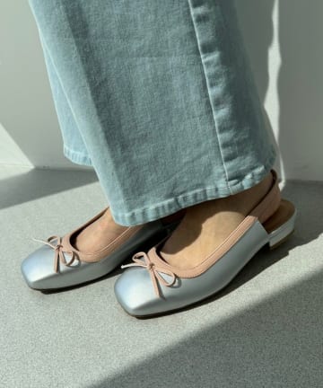 NICE CLAUP / OLIVE des OLIVE OUTLET(ナイスクラップ  / オリーブ デ オリーブ アウトレット) 【one after another】バックベルトリボンパンプス