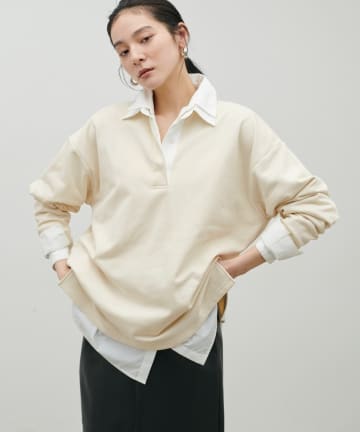 NICE CLAUP / OLIVE des OLIVE OUTLET(ナイスクラップ  / オリーブ デ オリーブ アウトレット) 【LARUTA】ポロスウェットプルオーバー