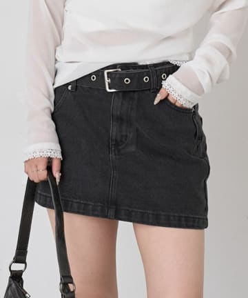 OUTLET(アウトレット) 【mline】アシメデニムミニスカ
