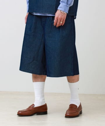 FREDY & GLOSTER(フレディ アンド グロスター) 【セットアップ対応】メッシュデニムバギーショーツ