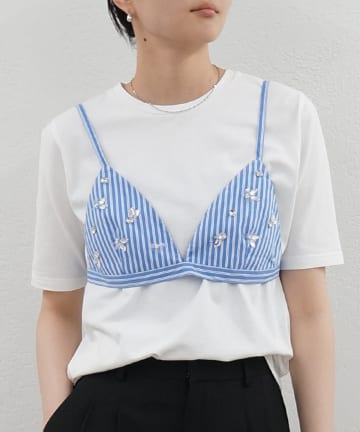 LOUNGEDRESS(ラウンジドレス) ストライプビジュービスチェ