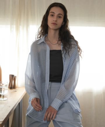 Kastane(カスタネ) 【CINAMOD】 CHECK SHEER SHIRT