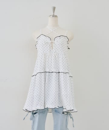 NICE CLAUP / OLIVE des OLIVE OUTLET(ナイスクラップ  / オリーブ デ オリーブ アウトレット) 【ANOTHER BRANCH】フリルティアードキャミ