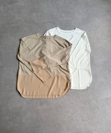 Jena　espace merveilleux(ジェナ　エスパスメルヴェイユ) 裾袖トロミ切替カットソー