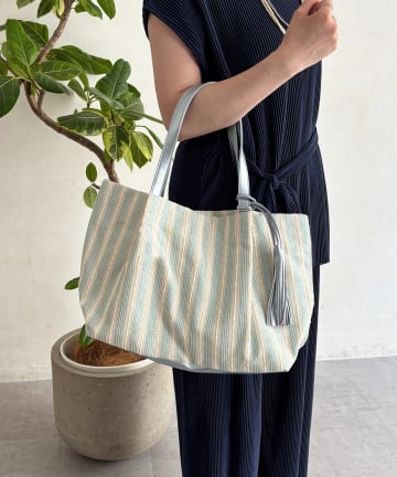 un dix cors(アンディコール) ストライプトートバッグ