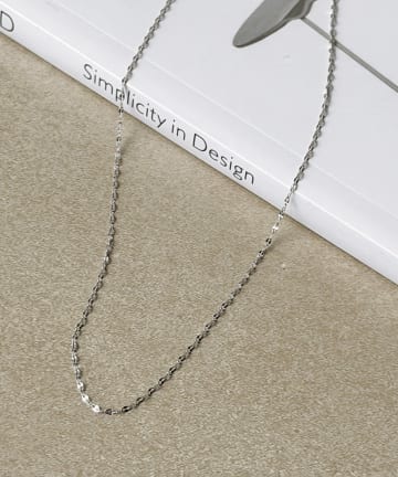 3COINS(スリーコインズ) ステンレスペタルチェーンショートネックレス