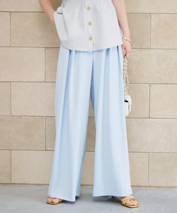 La boutique BonBon(ラブティックボンボン) 【RISA監修・WEB限定カラーあり・ひんやりタッチ】夏向き２タックワイドパンツ
