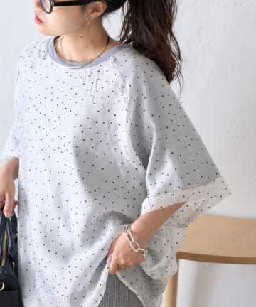 CIAOPANIC TYPY(チャオパニックティピー) 【WEB限定】ドットオーガンジードッキングTシャツ