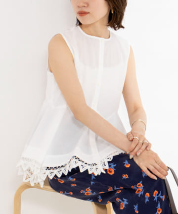 NOLLEY'S(ノーリーズ) 2WAY handkerchief hem blouse