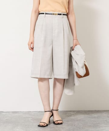NOLLEY'S(ノーリーズ) 《セットアップ対応》ウォッシャブルリネンライクシアーボイルハーフパンツ