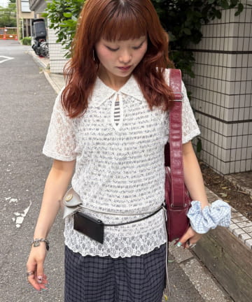 CIAOPANIC(チャオパニック) 2WAYストレッチレースポロ半袖トップス