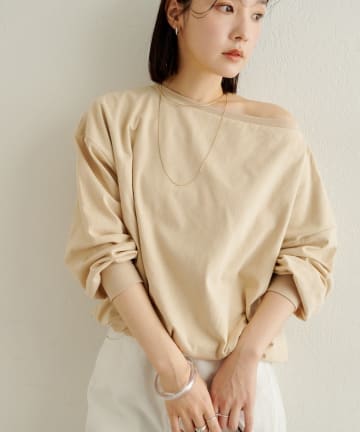 OUTLET(アウトレット) 【Omekashi】裾バルーンロングTシャツ