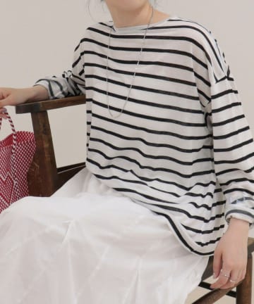 FREDY & GLOSTER(フレディ アンド グロスター) ハートステッチシアーボーダーロンTシャツ
