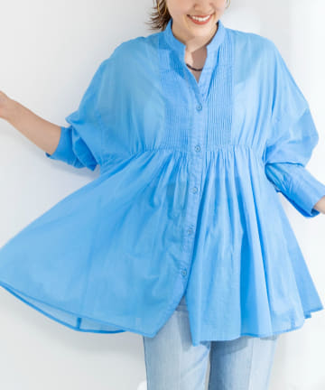 NOLLEY'S(ノーリーズ) 【WEB＆一部店舗限定】綿ボイルピンタックオーバーシャツ