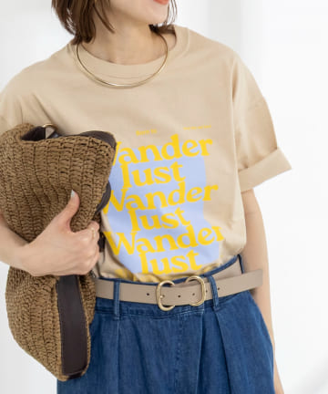 NOLLEY'S(ノーリーズ) Wander lustウォッシャブルワイドシルエットプリントTシャツ