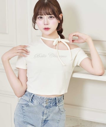 Belle Charme(ベルシャルム) Jewel Logo Choker Tee