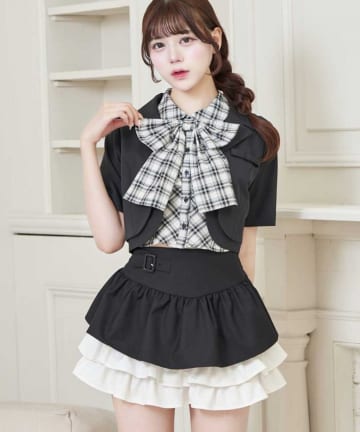 Belle Charme(ベルシャルム) Mini Ribbon Short Sleeve Jacket
