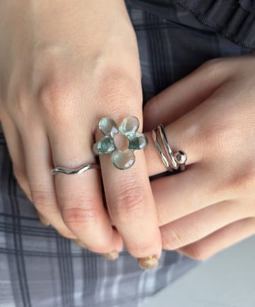 Lattice(ラティス) フラワーアクリルリングセット(4P)