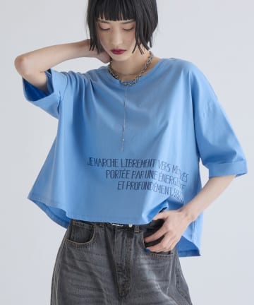 Lui's(ルイス) クロップドプリントTシャツ
