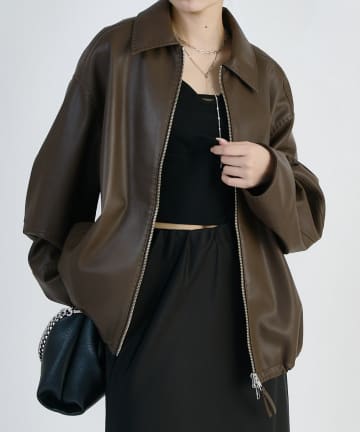 Lui's(ルイス) ステッチ使いエコレザーブルゾン
