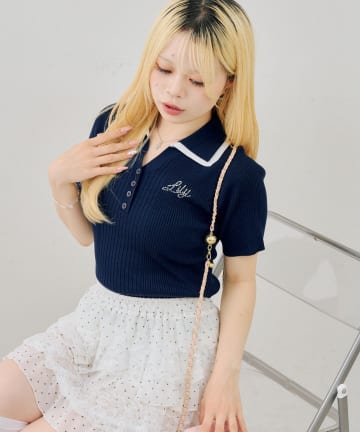 NICE CLAUP / OLIVE des OLIVE OUTLET(ナイスクラップ  / オリーブ デ オリーブ アウトレット) 【continuer】2枚衿スキッパーポロ
